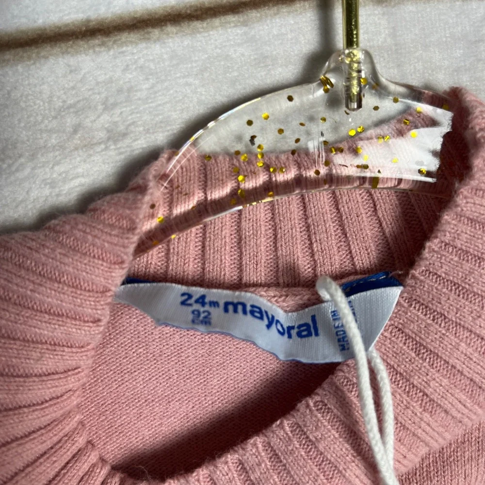 Mayoral‎ Pink Mock Neck Long Sleeve Knit Sweater Top Kids 24m